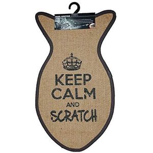 Wouapy - kattenkrabmat - sisalmat - krabmat - designed en trendy - opschrift 'Keep Calm and Scratch' - praktisch en antislip - antracietgrijs