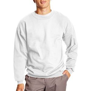 Hanes - 283 g katoen-fleece sweatshirt met ronde hals, Wit.