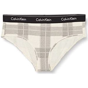 Calvin Klein (FF) Dames bikinibroekje, Textured Plaid_oatmeal, XL, Getextureerde plaid_oatmeal