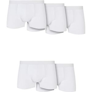 Urban Classics Set van 5 boxershorts van robuust biologisch katoen, boxershorts voor heren, wit + wit + wit + wit