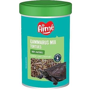 Aimé Gammarus Mix voer voor schildpadden, 1 liter, waterschildpad op basis van garnalen en gammarus, 100% natuurlijk voor aquarium, aanvullend voer voor alle soorten waterschildpadden