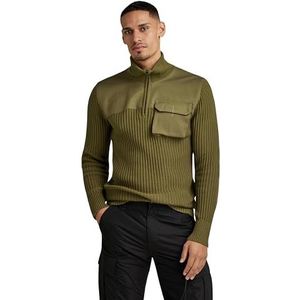 G-STAR RAW Army Half Zip Knit Pullover Heren, Groen (donker olijf D23756-d496-c744)