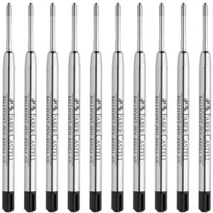 FABER-CASTELL 205270 - Recharges pour stylo à bille XB, 10 recharges de grande capacité indélébiles, couleur d'écriture noire
