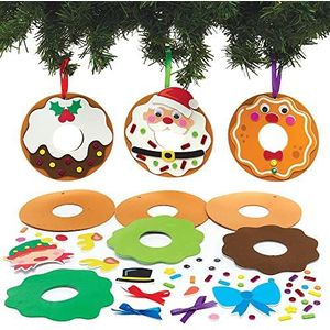 Baker Ross Kerstdecoratie voor dennenboom, donut, 8 stuks, kerstdecoratie (FX363)