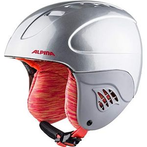 ALPINA Carat Veilige skihelm voor kinderen, onbreekbaar, personaliseerbaar, zilver-flamingo, 48-52 cm