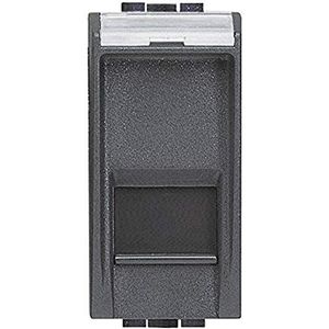 BTicino L4279C6S Livinglight RJ45-stopcontact, categorie 6 STP, 1 module, antraciet, 1 stuk