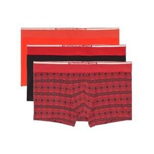 Diesel Umbx-damienthreepack Nauwsluitende boxershorts voor heren (3 stuks), Zwart Rood Twee 01