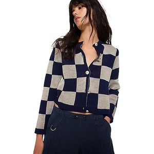 Trendyol Basic gebreid vest met ronde hals, normale pasvorm, dameshemd (1 stuk), Navy Blauw