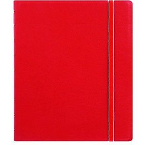 FILOFAX Klassiek navulbaar notitieboek, 23,5 x 18,4 cm, rood, elegante omslag in lederlook met beweegbare pagina's, elastische sluiting, indexen, zak en bladwijzer (B115902U)