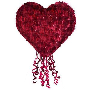 Amscan 9903122 Pinata harttrui 40 x 40,5 x 10 cm om te vullen met snoep en confetti kinderverjaardag