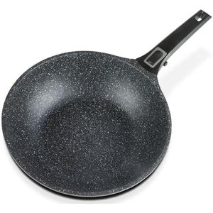 GSW Easy Click 167826 wokpan 28 cm, aluminium / kunststof met afneembare handgreep, zwart