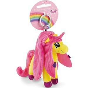 Lissy PONEY Eenhoorn Dilara Sleutelhanger, 10 cm, geel, dierenhanger met metalen ring om op te hangen aan sleutels, touw, tas en meer