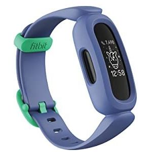 Fitbit Ace 3 fitnesstracker voor kinderen vanaf 6 jaar. Motiverende geanimeerde wijzerplaten en batterijduur tot 8 dagen