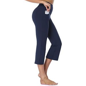 SAFORT Bootcut Yogabroek voor dames, 71,1 cm, 76,2 cm, 81,3 cm, 86,4 cm, normaal kruis, uitlopende top voor werk, 4 zakken, Blauw