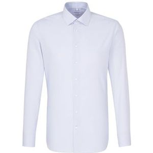 Seidensticker Zakelijk hemd voor heren, businesshemd, extra smal, gemakkelijk te strijken, kentkraag, lange mouwen, 100% katoen, Lichtblauw