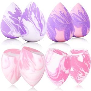 Romon 8 stuks wasbare make-upsponzen, latexvrij, cosmetische spons, voor foundation, voor vloeistof, crème en poeder, cadeau voor vrouwen