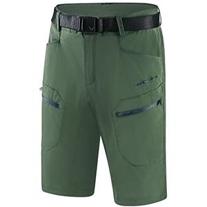 Black Crevice Trekkingbroek voor heren, korte trekkingbroek, outdoor shorts, waterdicht en sneldrogend, wandelshorts, robuuste ademende shorts met zakken, groen/staalblauw