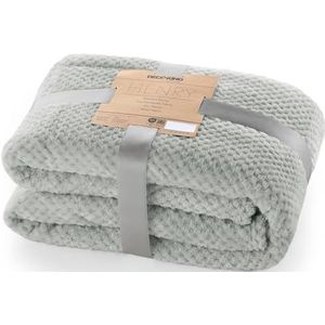 DecoKing Henry Deken van microvezel, fleecedeken, zacht, sprei, Scandinavische stijl, Henry, staalgrijs, 170 x 210 cm