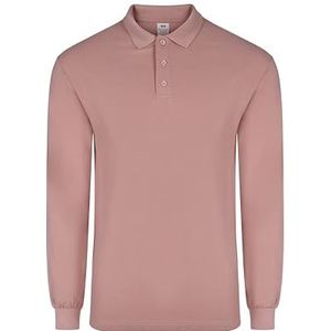 Mukua; Unisex poloshirt met lange mouwen, bleke kleur Rsoe, maat M, lichtroze, M, Lichtroze, M