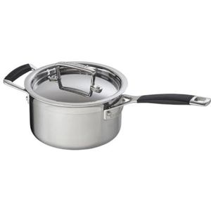 Le Creuset 3-laags steelpan van roestvrij staal, 16 cm, siliconen handvat, 96200916011520