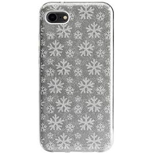 Beschermhoes voor iPhone 8 / 7 / 6S / 6, met sneeuwvlokpatroon, van TPU-glitter, kerstmotief