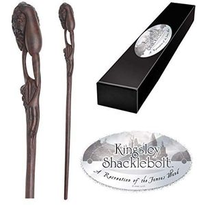 The Noble Collection - Kingsley Shacklebolt Character Wand - 35,5 cm (35,5 cm) High Quality Wizarding World Wand with Name Tag - Harry Potter filmset filmrekwisieten muren