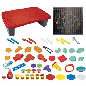 Play-Doh Kitchen Creations Super Grill, speelgoed voor kinderen, met 40 delen, niet-giftige play-doh en 10 kleuren