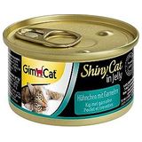 GimCat ShinyCat in Jelly Garnalen kip - nat voer met vlees en taurine voor katten - 24 blikjes (24 x 70 g)