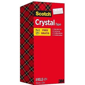 Scotch Crystal tape, multipack, 8 rollen, 19 mm x 33 m