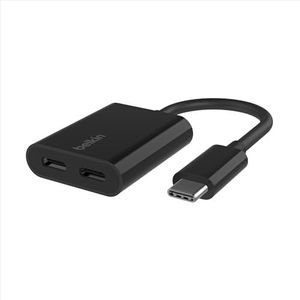 Belkin RockStar USB C-adapter USB-C audio + opladen (audio-adapter met USB-C Power Delivery 60W, voor iPhone 15, iPad, Galaxy, Note, Google Pixel, LG, Sony Xperia, OnePlus enz., zwart)