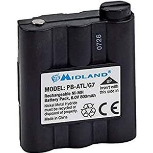 Midland PB-ATL/G7, batterijpakket voor Midland G7/G7XT/G7PRO, G9/G9PLUS/G9PRO en Pacific, 800 mAh (6 V), batterij voor walkietalkie