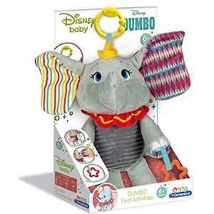 Clementoni 17297 Disney Baby – Dumbo activiteitspluche, knuffelig educatief speelgoed, pluche dier voor de ontwikkeling van sensoriek en tastgevoel, voor baby's vanaf 6 maanden