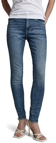 G-STAR RAW Skinny jeans met hoge taille 3301 dames, blauw (Faded Cascade C051-c606), 25 W/30 L, blauw (Faded Cascade C051-c606)
