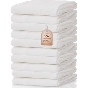 NatureMark, 10 stuks mousseline-servetten, 70 x 70 cm, wit