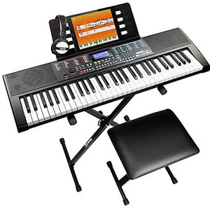 RockJam 61-Key Keyboard Set Keyboard Stickers Noten Stickers en lessen zwart RJ660-SK