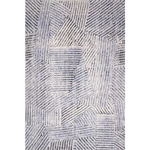Agnella Diverse Strokes Vloerkleed, 100% wol uit Nieuw-Zeeland, geweven met Wilton-technologie, modern woonkamertapijt, vintage, retro, 133 x 180 x 1,20 cm, lichtblauw