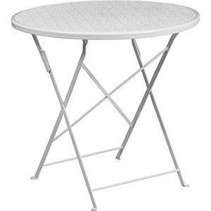 Flash Furniture Terrastafel, rond, inklapbaar, 76,2 cm, wit