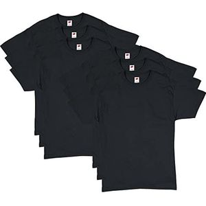 Hanes Set van 6 zacht comfort heren T-shirt - zwart - Small, zwart.