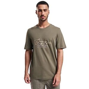 JACK & JONES Heren Jorsplash Logo T-shirt Ss Crew Neck T-shirt, Olijfgroen