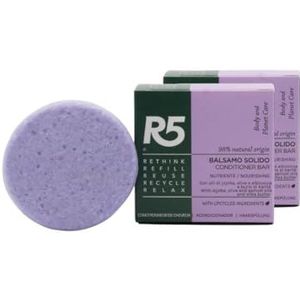R5 - 2 x vaste haarbalsem - 98% ingrediënten van natuurlijke oorsprong - met olijfolie, jojoba en abrikozenpitten