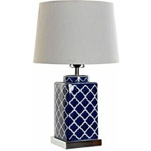 DKD Home Decor Tafellamp, mozaïek, porselein, blauw, polyester, wit (35 x 35 x 57 cm) (referentie: S3021058)