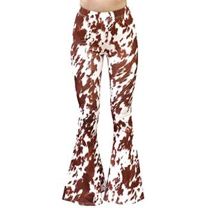 Daisy Del Sol Hoge taille, zigeuner, comfortabel, yoga, etnisch, tribal stretch, palazzo 70s Bell Bottom Fit to Flare Pants, Koe