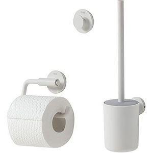 Tiger Urban Toiletaccessoireset - Toiletborstel met houder - Toiletrolhouder zonder klep - Handdoekhaak – Wit