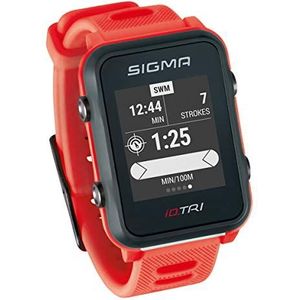 Sigma Sport Basic Triathlon iD.TRI GPS Uniseks volwassenen, Neon Red,