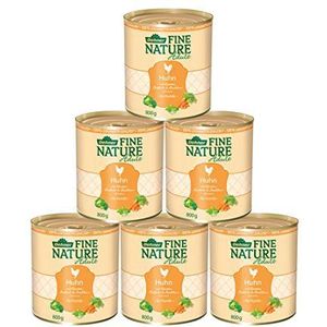 Dehner Fine Nature Hondenvoer voor volwassenen, levensmiddelenkwaliteit, kip, 6 x 800 g (4,8 kg)