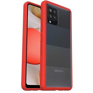 OtterBox Sleek Serie beschermhoes voor Samsung Galaxy A42 5G, schokbestendig, schokbestendig, ultradun, dunne bescherming, getest volgens militaire normen, transparant/rood, levering zonder verpakking