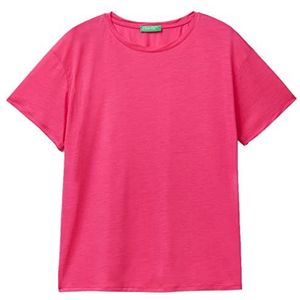 United Colors of Benetton T-shirt met korte mouwen voor dames, Fuchsia 02a