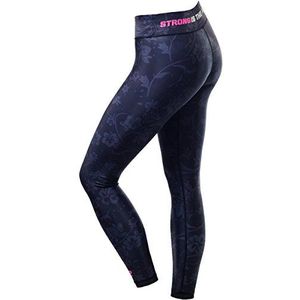 MusclePharm Dames sport panty bloemen patroon, zwart.