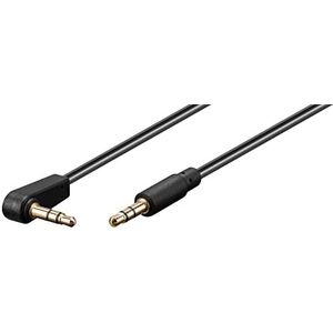 Goobay 67783 audio-verbindingskabel, AUX, 3,5 mm, stereo, 3-polig, slim, CU, gebogen, 1 m, kabellengte 5 m