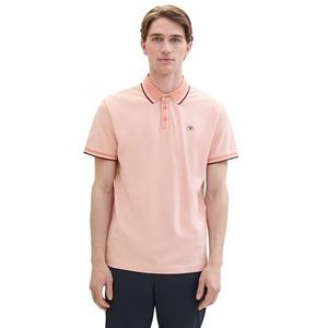 TOM TAILOR 1040822 Poloshirt voor heren, 1 stuk, 35650 - Koraal Roze Twotone